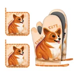 Boulda Corgi Oven Mitts And Pot Holders 4 Piece Set Heat One Size,. Fixed Price $36.99.