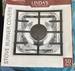Lindas Essentials Electric Stove Burner Covers 50 Pack Disposable Foil Liners. Fixed Price $35.95.