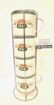 Friends Tv Show Central Perk Coffee Cup Stackable Mug Set 4 Silver Holder New. Fixed Price $34.99.