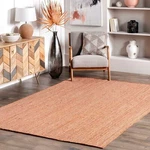 Rug Jute Peach Color Rectangle Handmade Braided Home Living Area Decor Modern. Fixed Price $122.76.