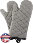 Heat Resistant Oven Mitt Set Of 2 13 Inches Quilted Gray Kitchen Gloves. Fixed Price $20.49.