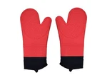 Silicone Oven Mitts With Quilted Liner, Extra Long Cooking Grilling Gloves, Red. Fixed Price $14.95.