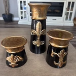 Midwood Brands Ceramic Candle Holder Set 3-PCS Black Pre-owned Great Condition. Fixed Price $24.95.