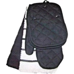 Black White Kitchen Towel Set 5PC Oven Mitt Potholders Solid Stripe Cotton New. Fixed Price $16.73.