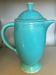 (1936-1945) Homer Laughlin Fiestaware Large Turquoise Coffee Pot. Fixed Price $49.95.