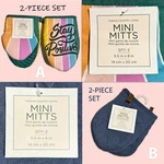 2PK Town & Country Living Mini Oven Mitts Stay Positive Multi Stripes Denim Blue. Fixed Price $11.99.