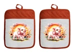 Pot Holders Oven Mitt Hot Pad Linen Towel Piggy Farmhouse Sunflower DZ369DPH. Fixed Price $16.99.