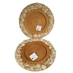 Pottery Barn Sea Shell Rimmed Rattan Beach Ocean Decor Charger Plate Set Of 2. Fixed Price $109.17.