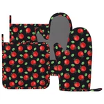 Cherry And Leaves Oven Pot Holders Sets Silicone Kitchen Mitts.... Fixed Price $26.85.