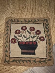 Park Designs Flower Basket Hand Hooked Pillow Cover 18". Fixed Price $29.99.