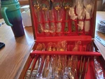 Vintage Thailand Flatware 24 Pieces 8 Settings Original Wooden Box. Fixed Price $79.00.