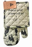 Cat Kitchen Oven Mitt Potholder Set Kitty Kitten Pet House Home Without. Fixed Price $23.90.