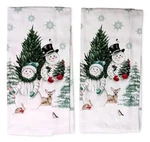 Set Of 2 Evergreen Forever Snowmen Christmas Kitchen Towels, Kay Dee Designs. Fixed Price $18.95.