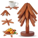 Wooden Tree Set - 4 Pcs Natural Coasters For Hot Dishes, .... Fixed Price $31.16.