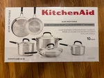 Kitchenaid 71017 Stainless Steel Cookware Pots And Pans Set Piece Brushed New. Fixed Price $169.99.