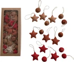 Creative Co-op Handmade Wool Felt Ball Star Ornaments In Kraft Box, Red. Fixed Price $42.30.
