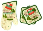 Christmas House Collection Kitchen Oven Mitt Pot Holders 3 Piece Festive Wishes. Fixed Price $14.99.