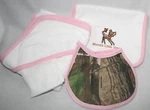 Realtree Camo & Pink 4PC Baby Towel Gift Set, Bib Burp Rag. Fixed Price $24.95.