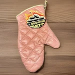 Vintage Oven Bbq Mitt Pink Gold Mid Century Kitchen 60S 70S Cotton Nwt. Fixed Price $12.00.