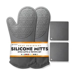 Bpa-free Soft Silicone 4 Piece Oven Mitts & Trivets Set Ultra Heat Resistan.... Fixed Price $30.10.