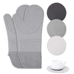 15" Oven Mitts And Pot Holders Sets Silicone Heat Resistant Flexible Gloves. Fixed Price $7.99.
