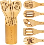 Friends Wooden Spoons Cooking 6 Piece Kitchen Utensils Set W/ Holder Gifts Fans. Fixed Price $22.32.
