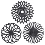 Set Of 3 Silicone Trivet Mat Hot Pot Holder Pads For Table & 4-BLACK. Fixed Price $20.84.