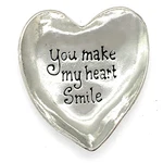 Basic Spirit "you Make My Heart Smile" Pewter Trinket Dish Ring Bowl. Fixed Price $22.14.