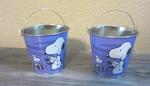 Peanuts Snoopy Holiday Easter Tin Buckets Candy Dish Animation Set Of 2 New. Fixed Price $9.95.