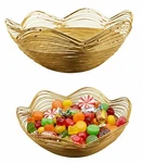 Decorative Bowl 9-INCH Gold Metal Wire Fruit Perfect For Kitchen Cou.... Fixed Price $46.76.