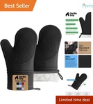Silicone Oven Mitts Waterproof Heat Resistant 550F Grilling Cooking Safety. Fixed Price $31.97.