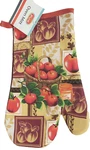 Printed Kitchen 13" Large Oven Mitt, Apples Basket, With Red Back, By All Pure. Fixed Price $8.99.