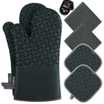 Kegouu Oven Mitts And Pot Holders 6PCS Set, Kitchen Glove Deep Green. Fixed Price $39.08.