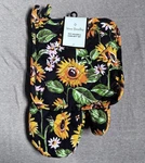 Vera Bradley Pot Holder Oven Mitt Set Yellow & White Daisy Flowers/sunflowers. Fixed Price $18.90.
