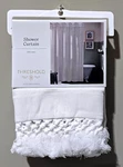 Threshold Light Gray & Crochet Top Trim 100% Cotton Shower Curtain 72" X. Fixed Price $16.25.
