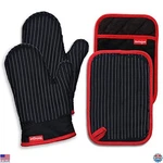 Premium 4-PIECE Black Oven Mitts & Pot Holders Set Heat-resistant Silicone. Fixed Price $41.15.