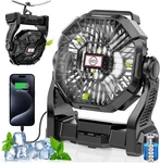 30000MAH Rechargeable Camping Fan With Led Lantern - Portable Battery Powered Ou. Fixed Price $28.55.