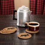 Cumberland Moose Jute Coaster SET/6 Country Primitive Rustic Natural Black Vhc. Fixed Price $16.96.