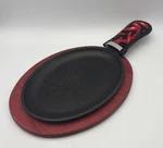 Lodge Cast Iron Fajita Set: Includes Skillet, Wood Tray, Handle W/ Mitt. Fixed Price $17.99.
