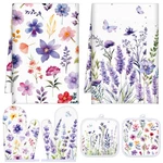 Sunnychicc Spring Lavender Oven Mitts And Pot Holders Kitchen Dish. Fixed Price $27.73.