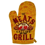 The Meats Are Calling And Must Grill Oven Mitt Funny Backyard Bar-b-que Bbq. Fixed Price $5.00.