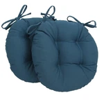 Blazing Needles Solid Twill Round Tufted Chair Cushions Set Of 2 16" Indigo. Fixed Price $77.11.