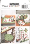 Butterick Waverly Pattern Apron Hot Pad Pot Holder Placemat Napkin Seat Cushion. Fixed Price $11.99.