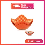 Ulveol Set Of 2 Orange White 7" Sq. X 4" Soup Cozy Potholders Polyester Bowls. Fixed Price $22.43.