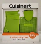Nib Cuisinart 6-PIECE Silicone Kitchen Set Lime Green 500 Heat Resistant. Fixed Price $24.99.