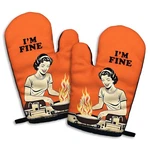 Jxubeuro, Am Fine, Funny Silicone Non-slip Oven Mitts Sets Of 2, Retro. Fixed Price $28.24.