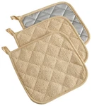 Cotton Quilted Pot Holder Set Of 3 Heat Resistant Kitchen Hot Pads 7X7 Inch. Fixed Price $20.99.