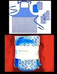 Martha Stewart 5PC Oven Kitchen Gift Set: MITTS,2 POTHOLDERS,1 Apron. Fixed Price $36.99.