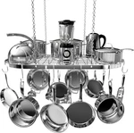 Hanging Rack - Ceiling Mount Kitchen Organizer For Pots And Pans With 15 Hoo. Fixed Price $95.65.