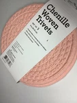Kitchen Discovery 8 Inch Chenille Woven Trivets Peach 3 Round Nwt. Fixed Price $10.99.